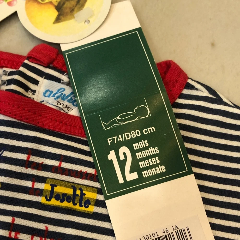 Angel Dear Red and Navy Striped toddler dress - Picture 2 of 3